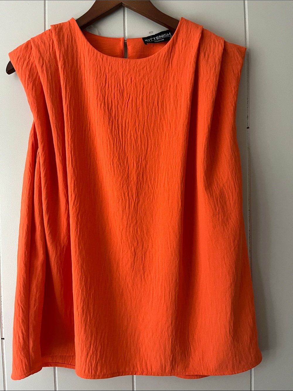 Kittenish Bright Orange Sleeveless Tunic Top